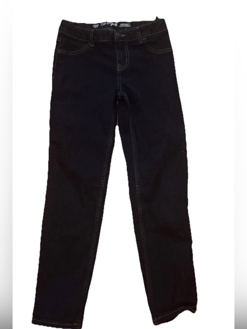 CAT & JACK Girls Blue Straight SUPER STRETCH Jeans SIZE 10